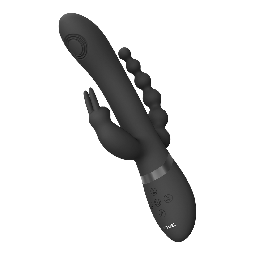 Vive by shots Rini - Pulse Wave Vibrerende Dubbele Penetratie Rabbit - Zwart (7423522539521)