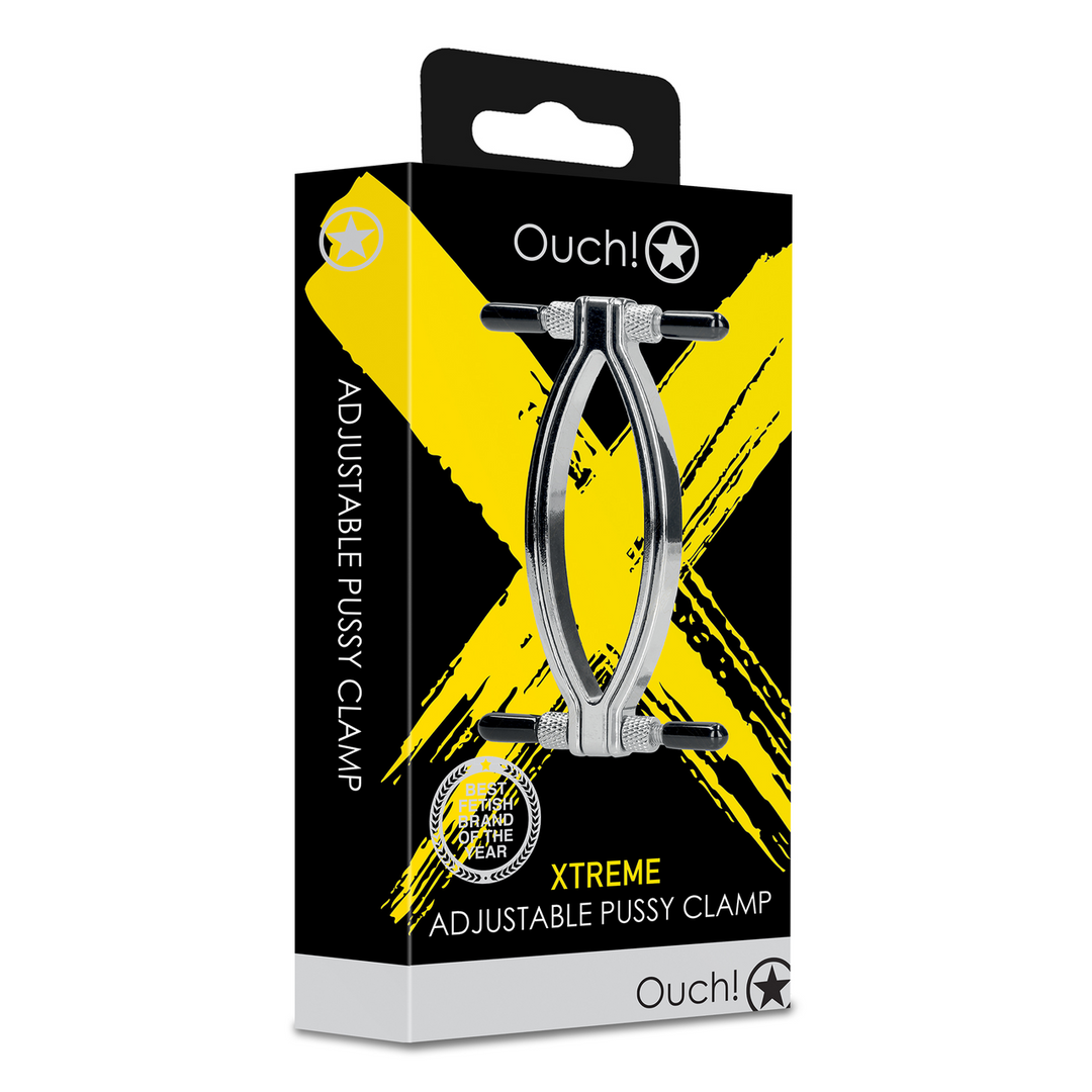 Ouch! by shots Verstelbare Pussy Clamp - Zilver (8714273048011)