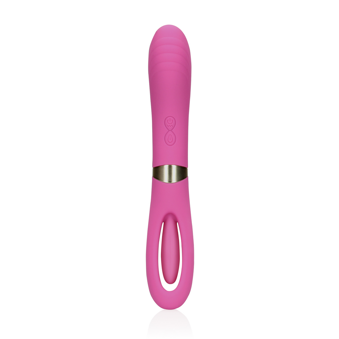 Loveline by shots Dubbelzijdige flapper en G-Spot vibrator - Uitbundig Roze (8714273049186)