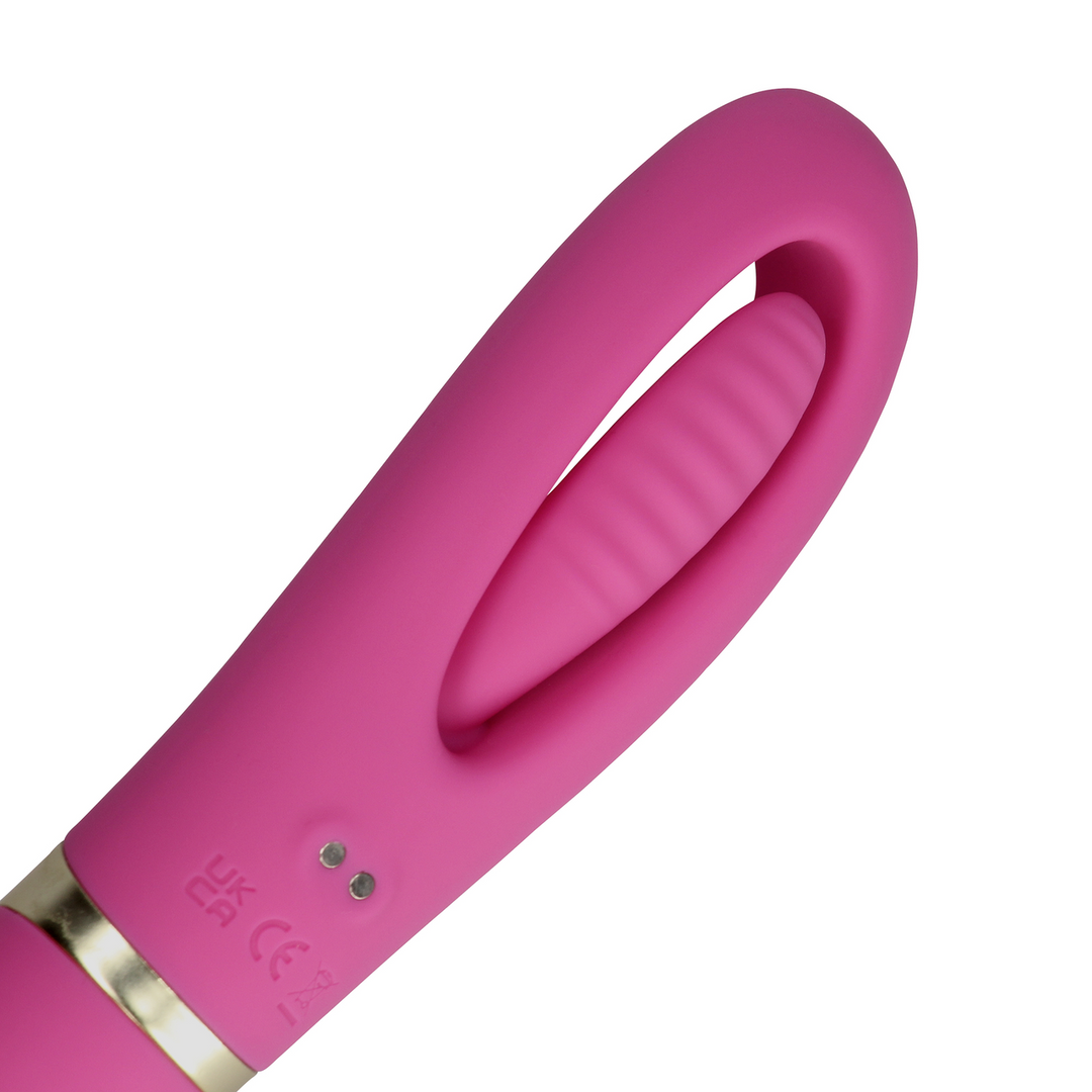 Loveline by shots Dubbelzijdige flapper en G-Spot vibrator - Uitbundig Roze (8714273049186)