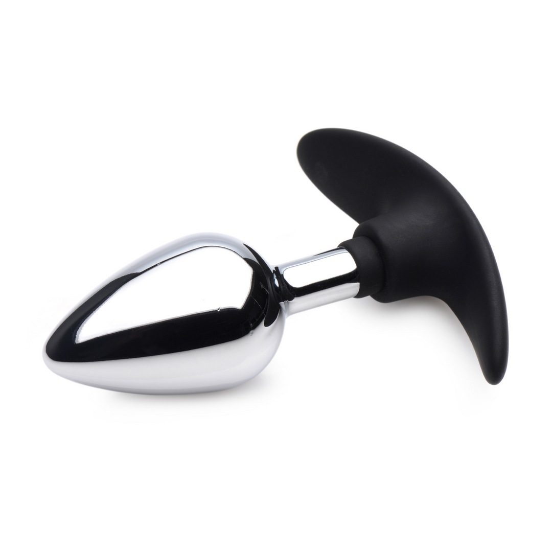 Xr brands Donkere Indringer - Metalen en Silicone Anale Plug - Medium (848518036131)