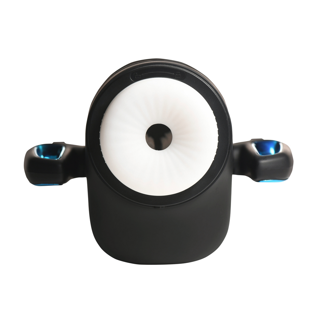 Xr brands Cyber Milker - Stimulerende en Vibrerende Masturbator met Telefoonhouder - Transparant/Zwart (848518056474)