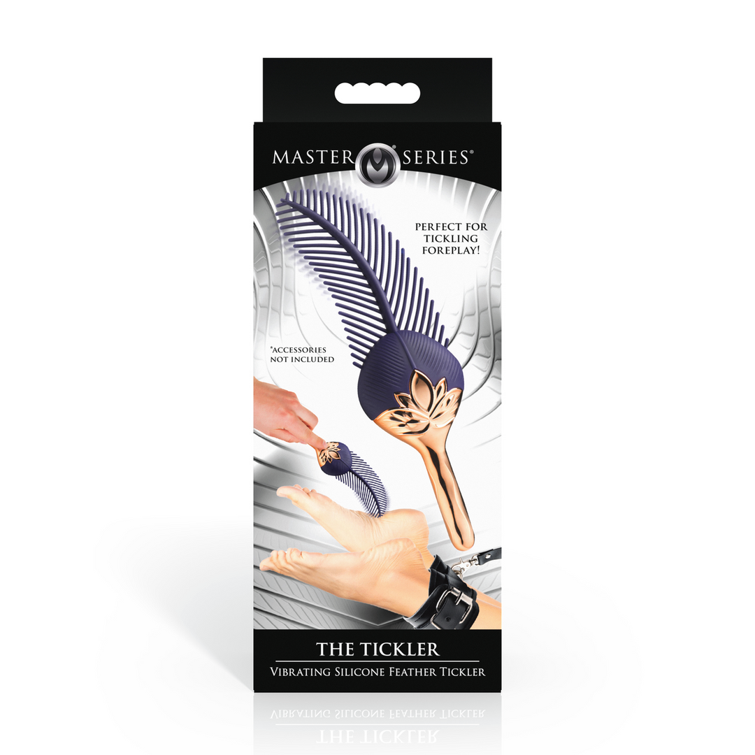 Xr brands De Tickler - Vibrerende Silicone Veer Tickler - Paars/Goud (848518058775)