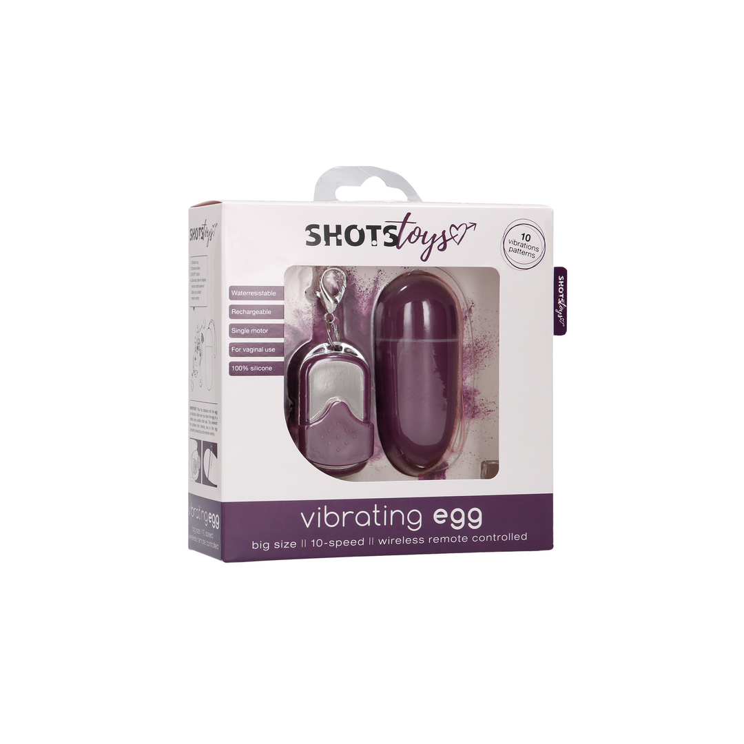 Shots toys by shots Vibrerende Ei met 10 Snelheden en Afstandsbediening - L - Paars (8714273053305)