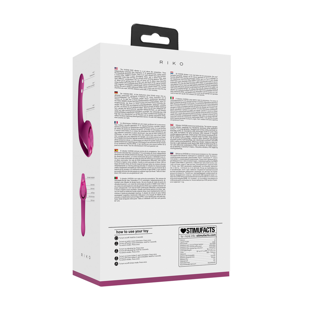 Vive by shots Riko - Triple Motor Thumper met Geavanceerde Vingerbeweging  Puls Golf Stimulator - Roze (8714273051868)