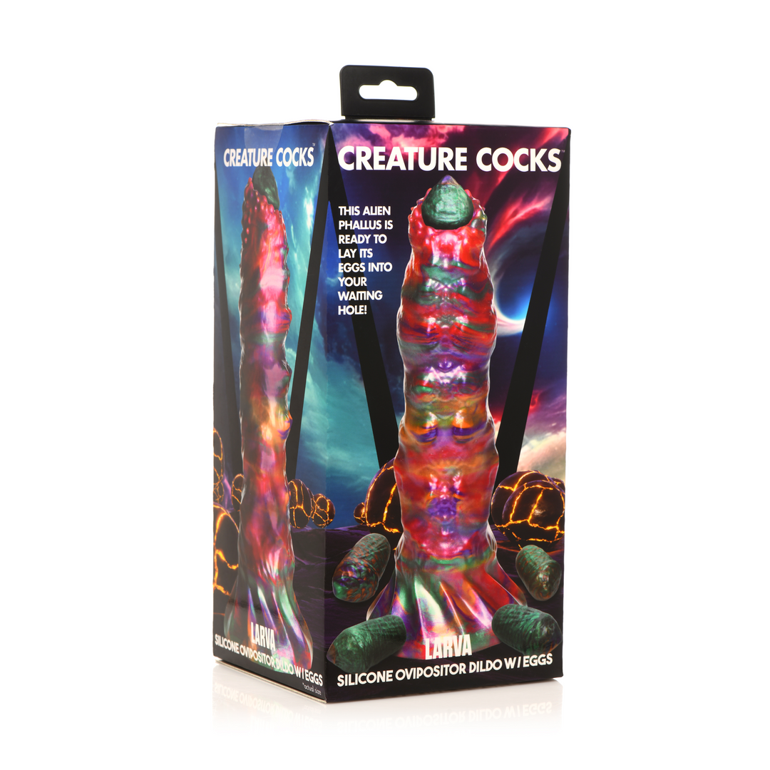 Xr brands Larva - Siliconen Ovipositor Dildo met Eieren (848518052001)