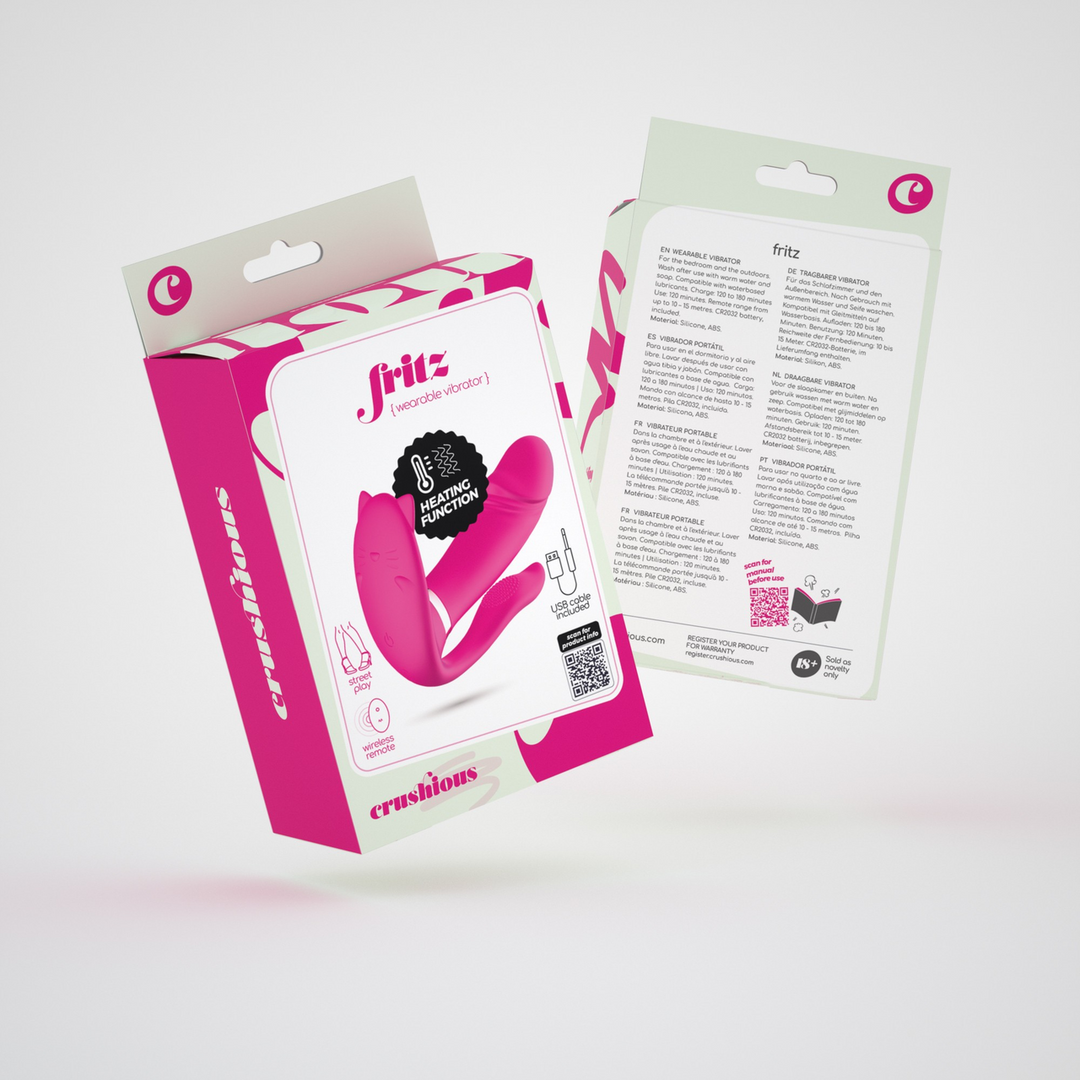 Crushious Fritz - Verwarmbare Draagbare Vibrator met Afstandsbediening - Roze (7403254156586)