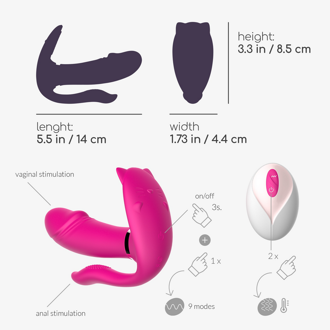 Crushious Fritz - Verwarmbare Draagbare Vibrator met Afstandsbediening - Roze (7403254156586)