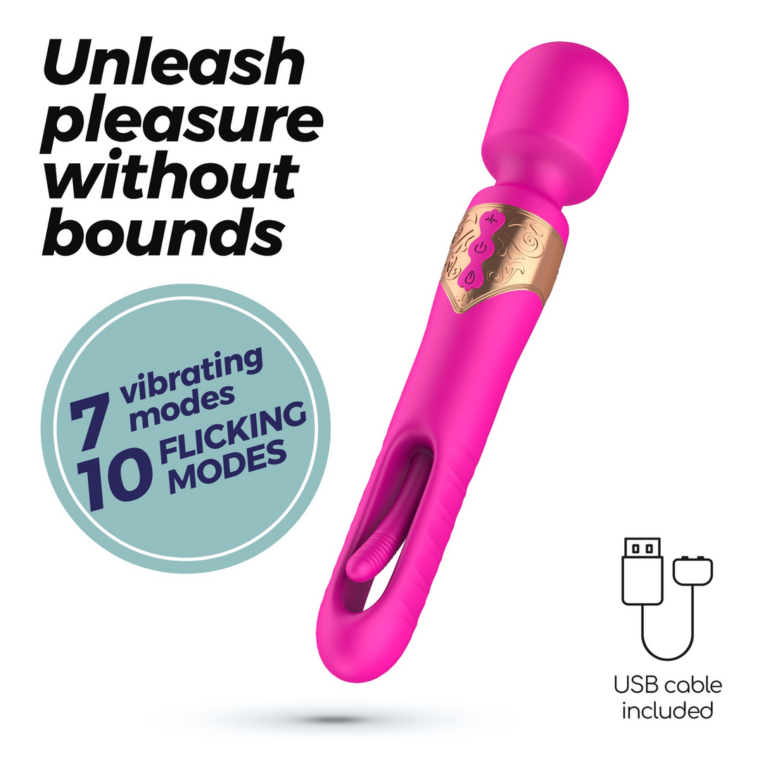 Crushious Big Ben - Dual Wand Massager met Flicker - Roze (7403254158900)
