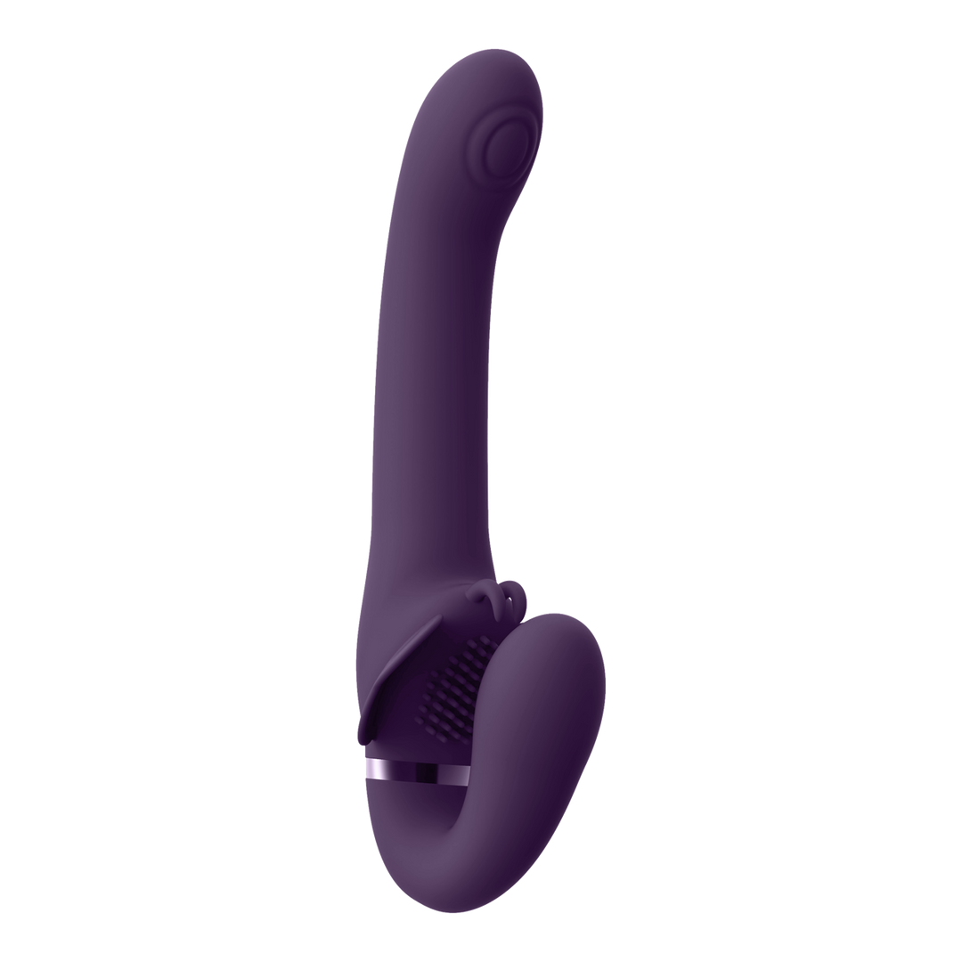 Vive by shots Satu - Pulse-Wave en Vibrerende Strapless Strapon - Paars (7423522538531)