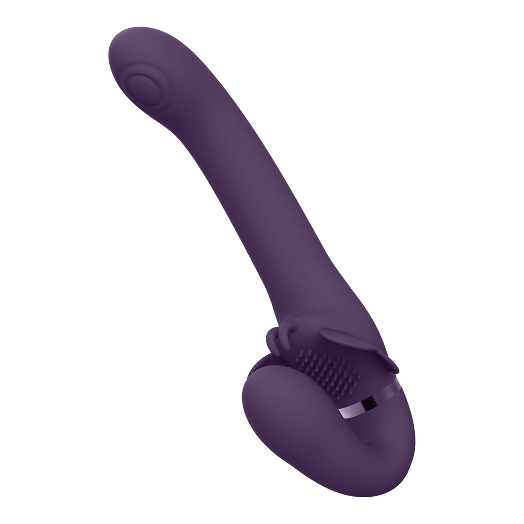 Vive by shots Satu - Pulse-Wave en Vibrerende Strapless Strapon - Paars (7423522538531)