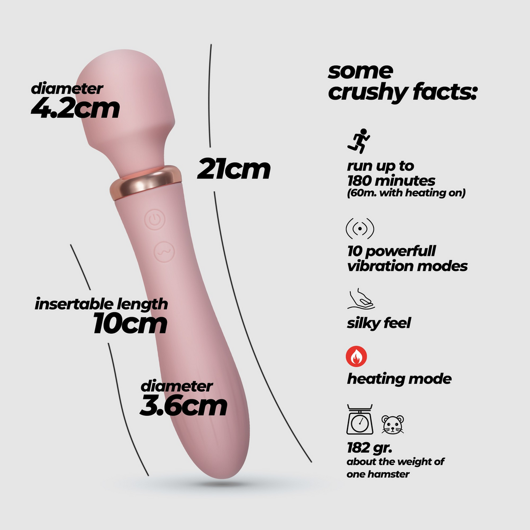 Crushious Jinx - Dual Wand Massager met Verwarmingsmodus - Rosé Wijn (7403254161108)