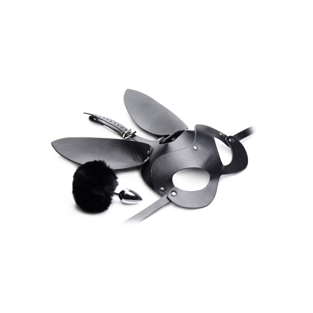 Xr brands Bunny Tail - Anale Plug en Masker Set (848518033895)
