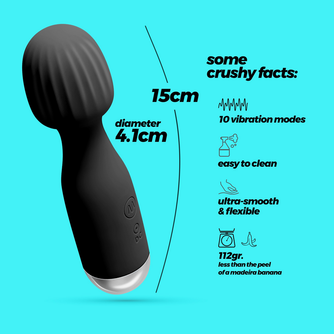 Crushious Wanderlust - Mini Wand Massager - Zwart (7403254159761)