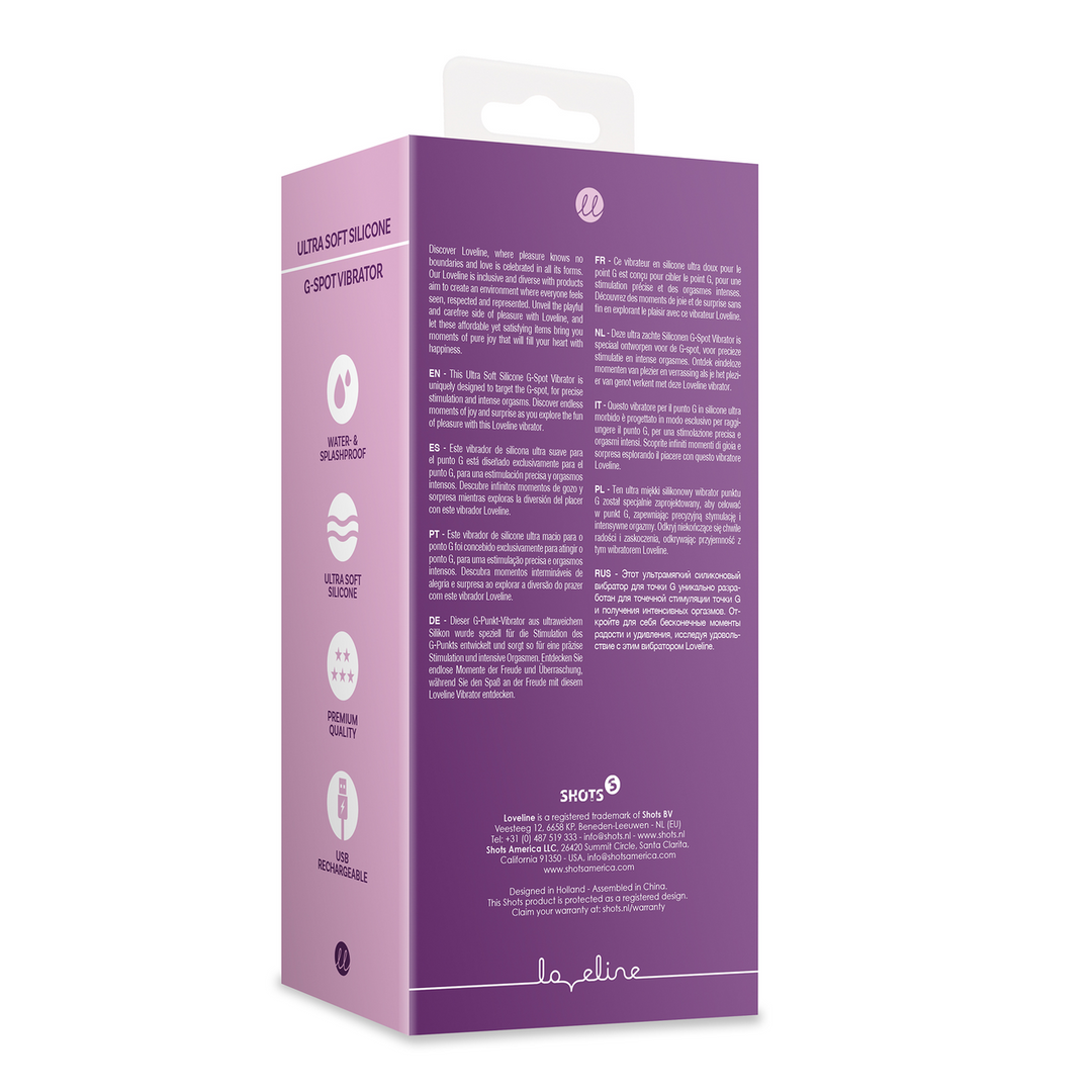 Loveline by shots Ultra Soft Silicone G-Spot Vibrator - Orchidee Paars (8714273048967)