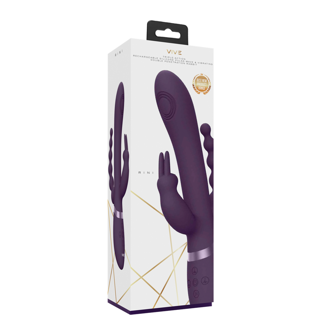 Vive by shots Rini - Pulse Wave Vibrating Double Penetration Rabbit - Paars (7423522539538)