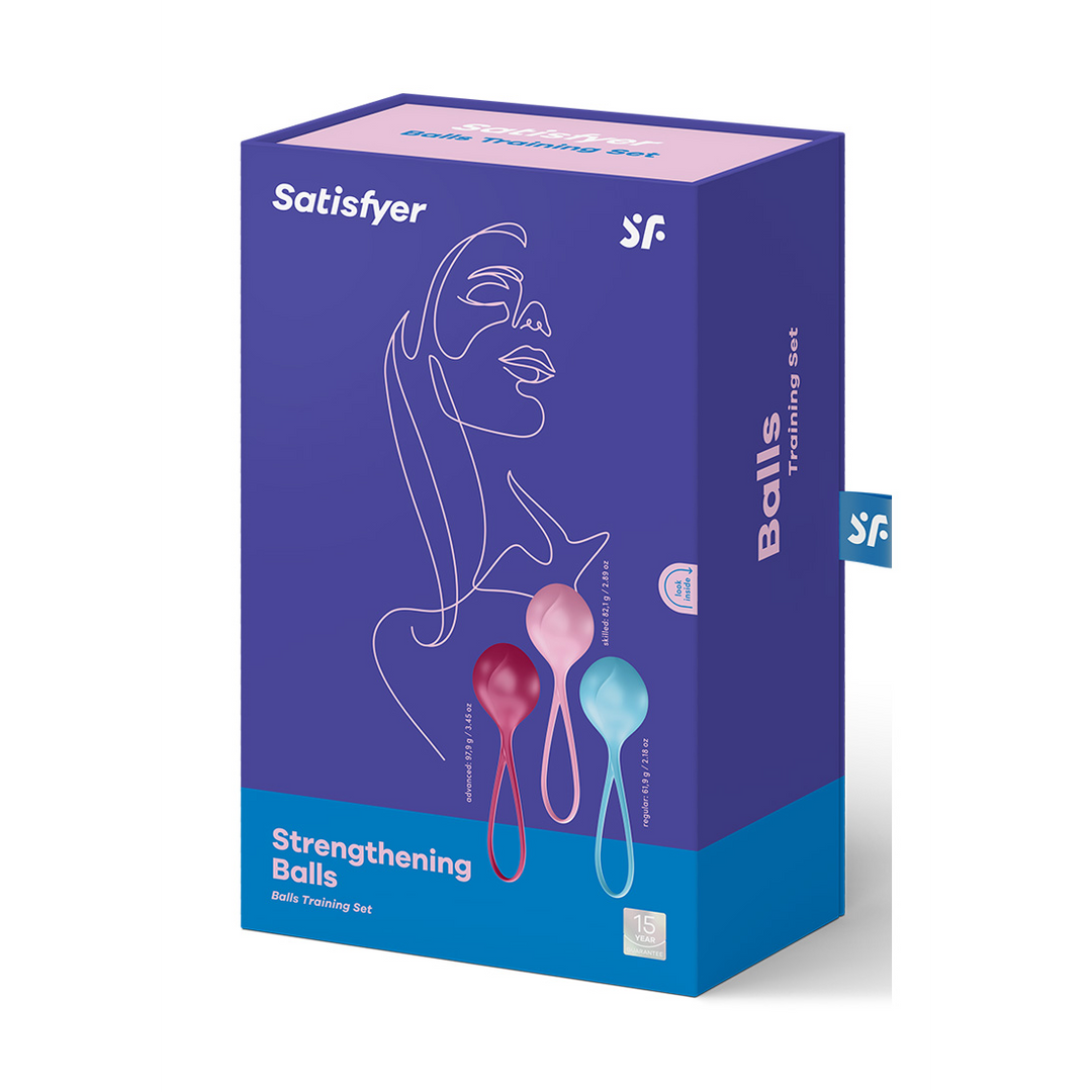 Satisfyer Versterkende Ballen - Kegelballen - 3 Stuks - Turquoise/Rood/Roze (4049369016501)