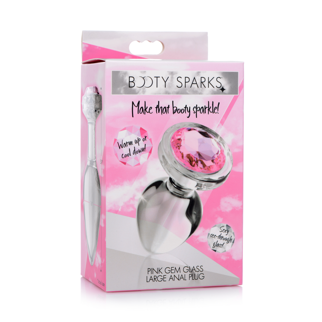 Xr brands Roze Edelsteen - Glas Anaal Plug - Groot (848518037367)