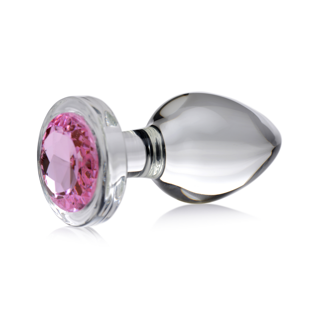 Xr brands Roze Edelsteen - Glas Anaal Plug - Groot (848518037367)