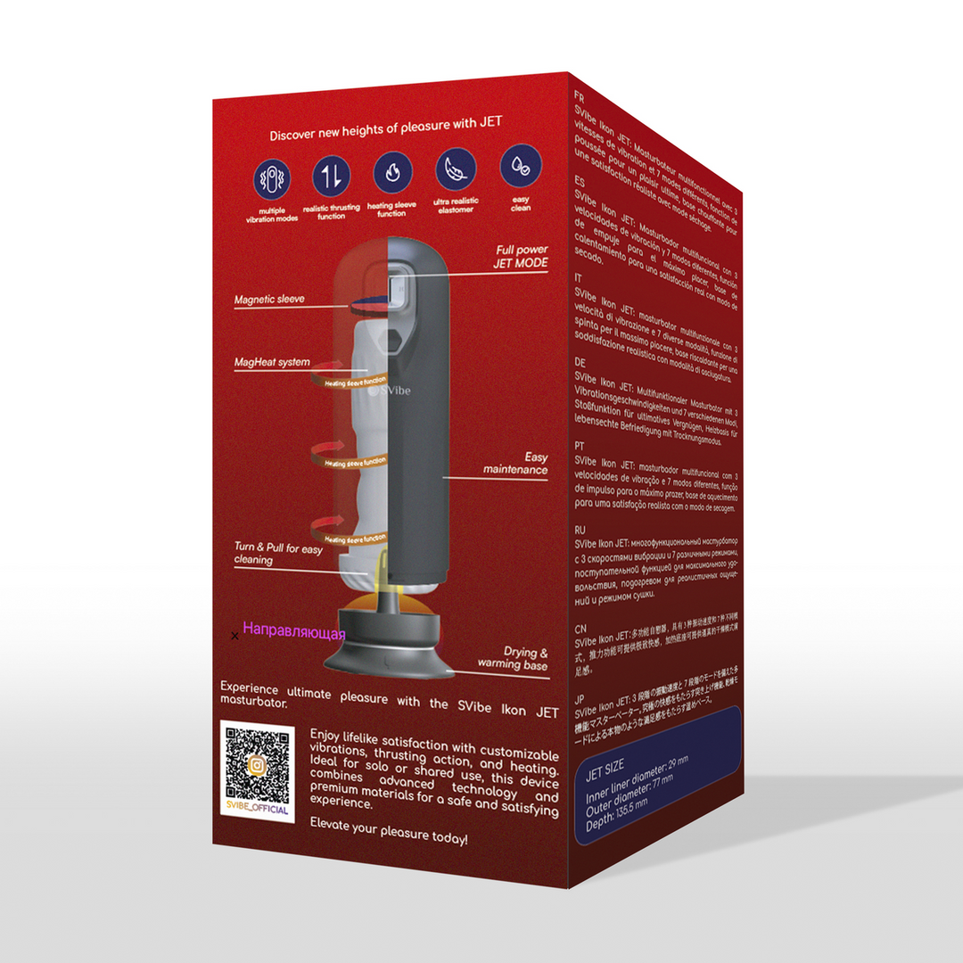 Snail vibe Ikon JET - Vibrerende Duwende Verwarmende Masturbator - Zwart (8720615765782)