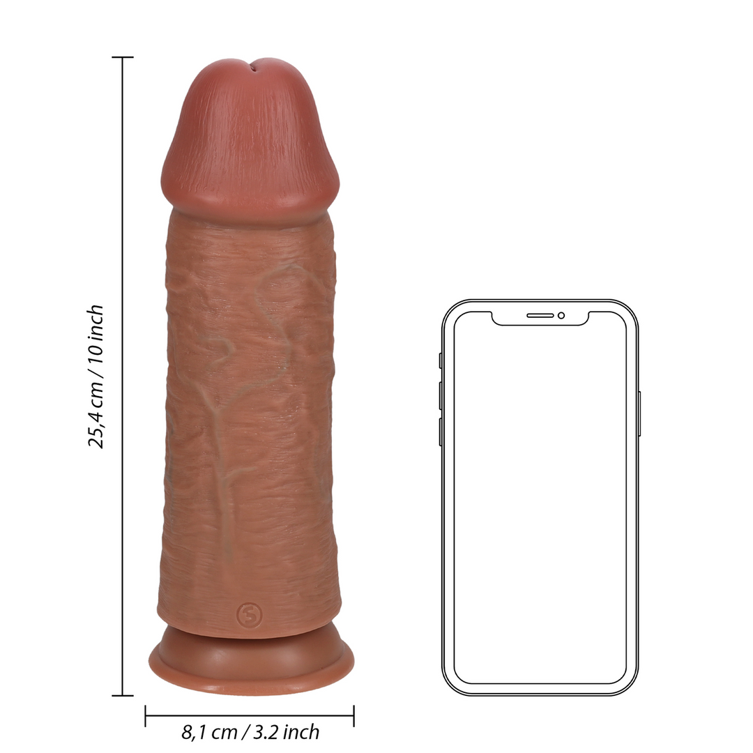 Realrock by shots Extra Dikke Straight zonder Balls 10 / 25,4 cm - Tan (8714273505354)