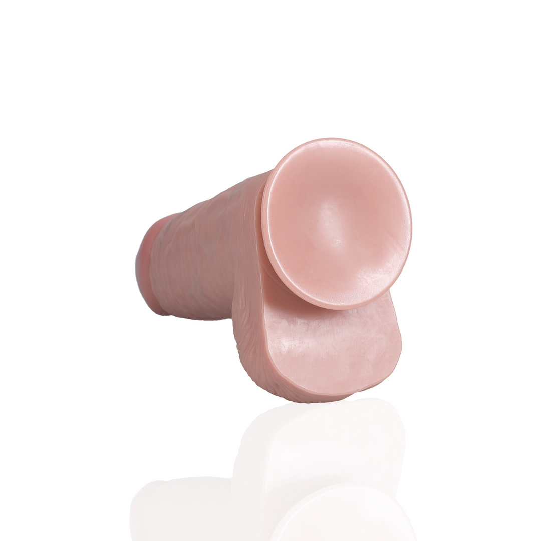 Realrock by shots Extra Dikke Rechte met Ballen 8 / 20,3 cm - Vlees (8714273505774)