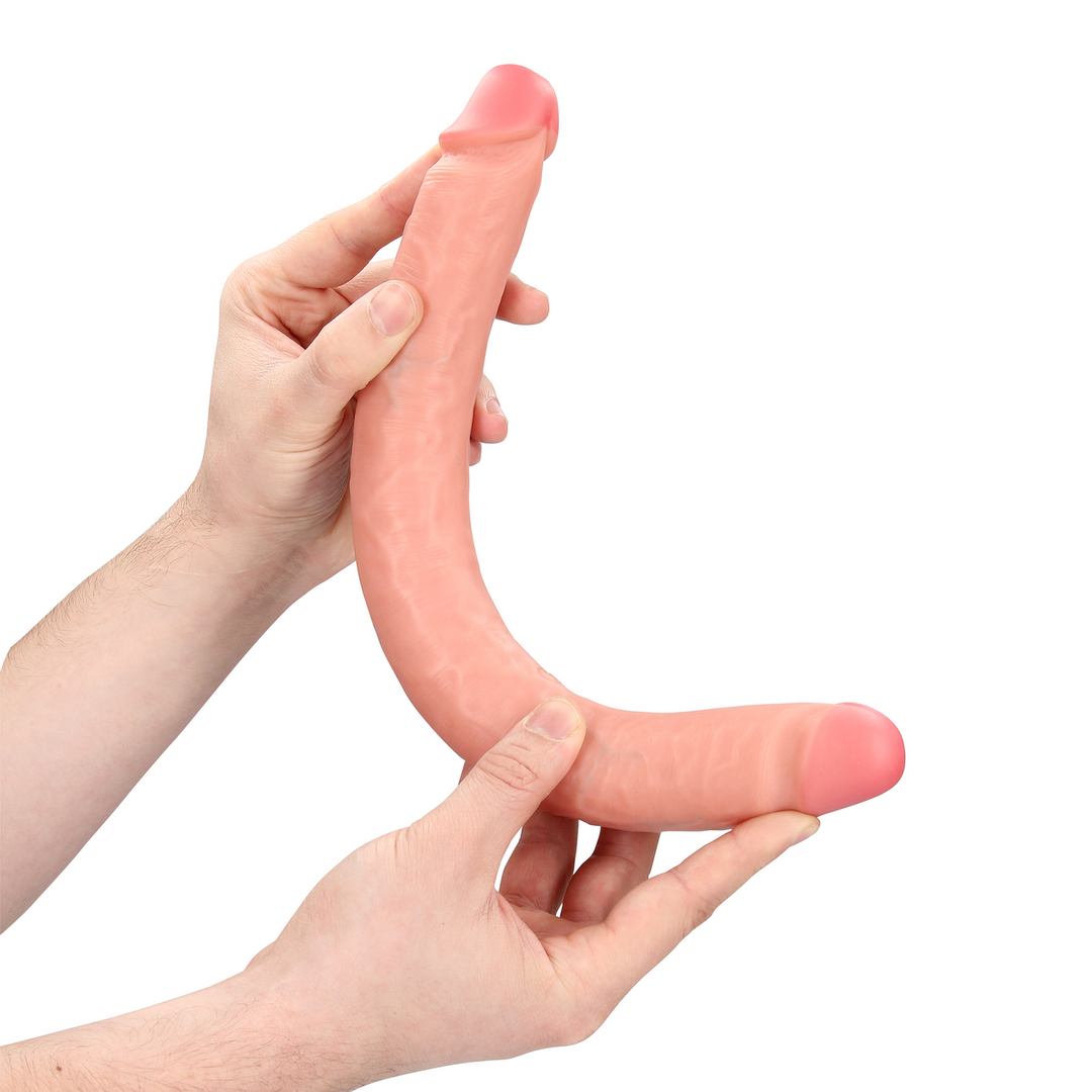 Realrock by shots Slim Dubbel Eindige Dildo 14 / 35,6 cm - Vleeskleurig (8714273505644)