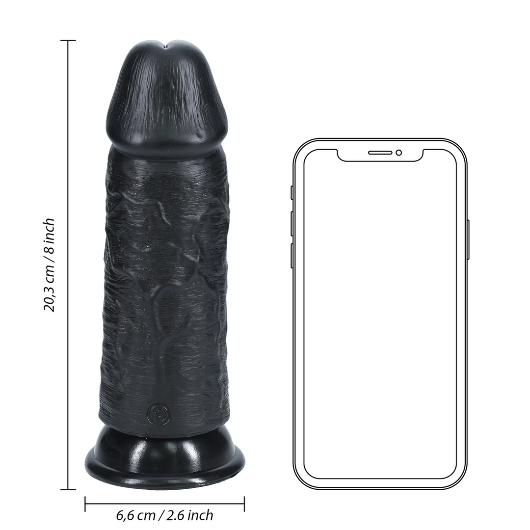 Realrock by shots Extra Dikke Recht zonder Ballen 8 / 20,3 cm - Zwart (8714273505279)