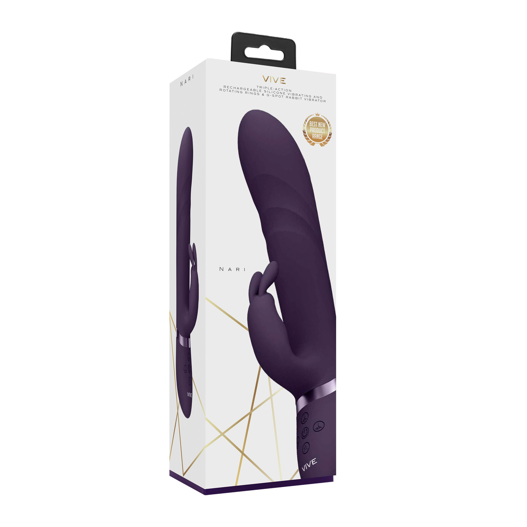 Vive by shots Nari - Vibrerende en Draaiende Parels, G-Spot Rabbit - Paars (8714273537935)