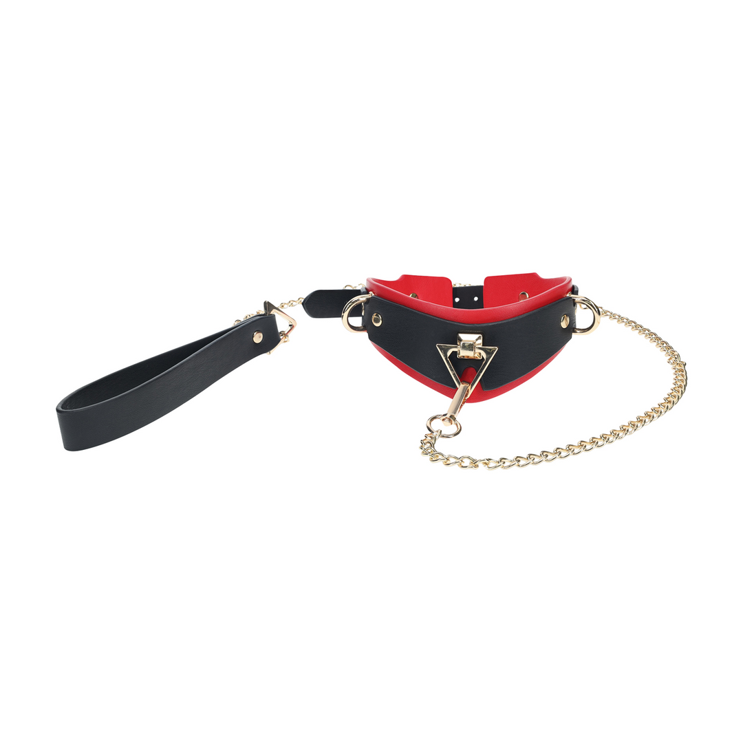 Ouch! by shots Milan Collectie - Halsband met Lijn - Zwart/Rood (8714273055941)