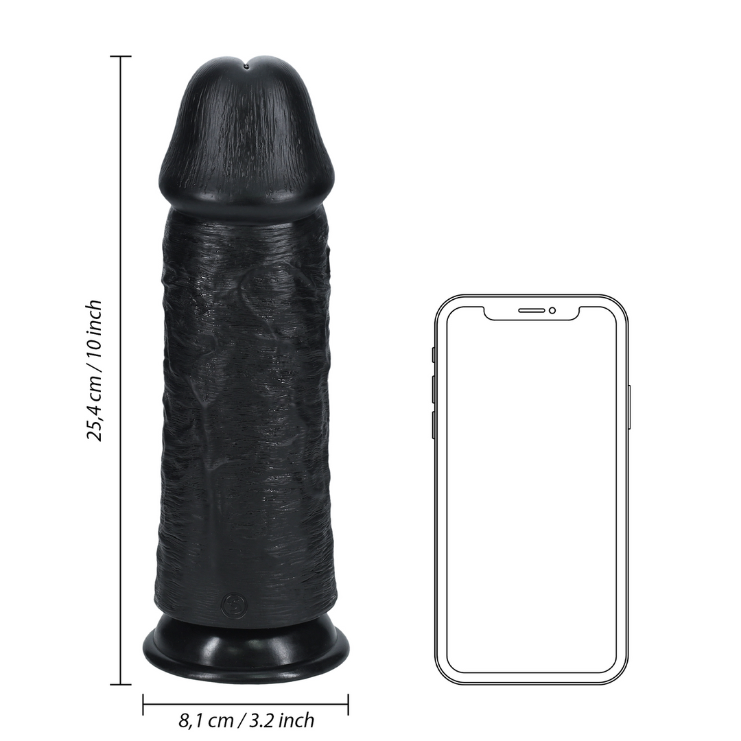 Realrock by shots Extra Dikke Recht zonder Ballen 10 / 25,4 cm - Zwart (8714273505798)