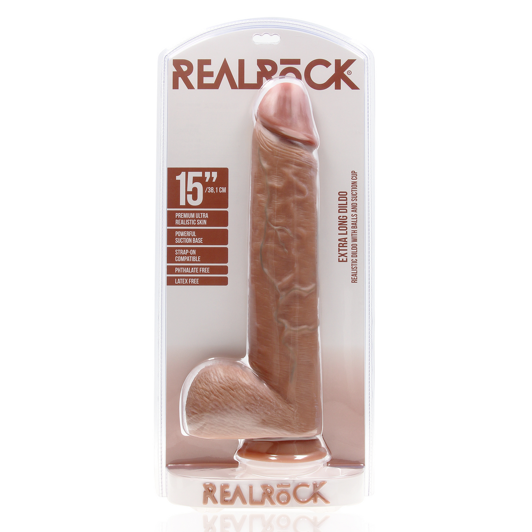 Realrock by shots Extra Large Straight met Ballen 15 / 38 cm - Tan (8714273505088)