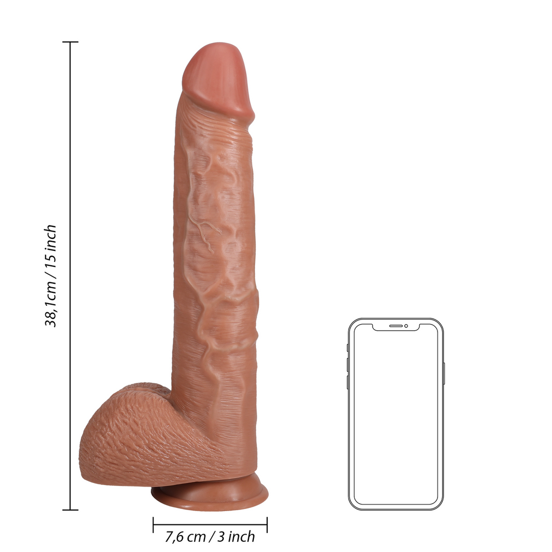 Realrock by shots Extra Large Straight met Ballen 15 / 38 cm - Tan (8714273505088)