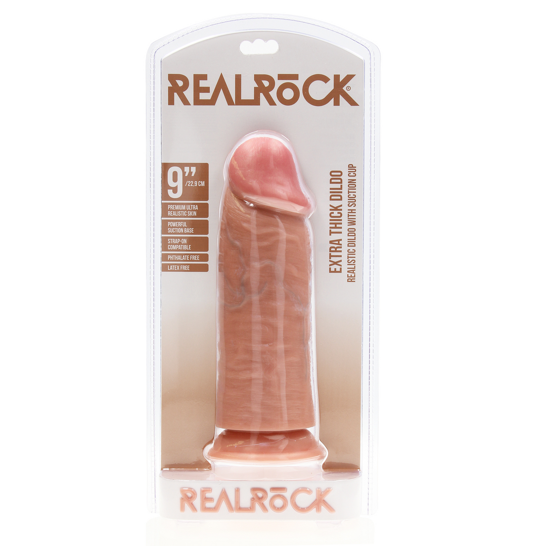 Realrock by shots Extra Dikke Recht zonder Ballen 9 / 23 cm - Vlees (8714273505316)