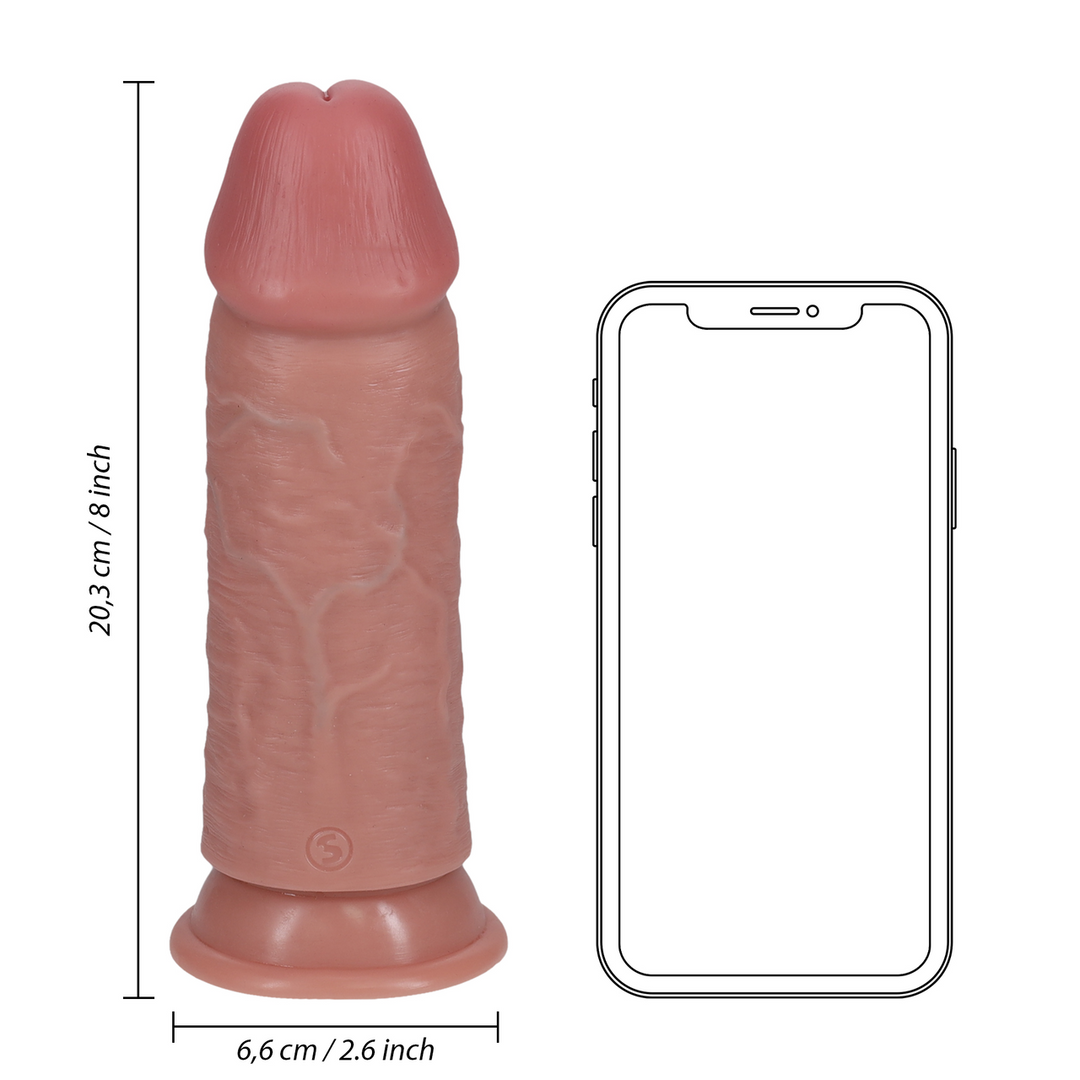 Realrock by shots Extra Dikke Recht zonder Ballen 8 / 20,3 cm - Vlees (8714273505286)