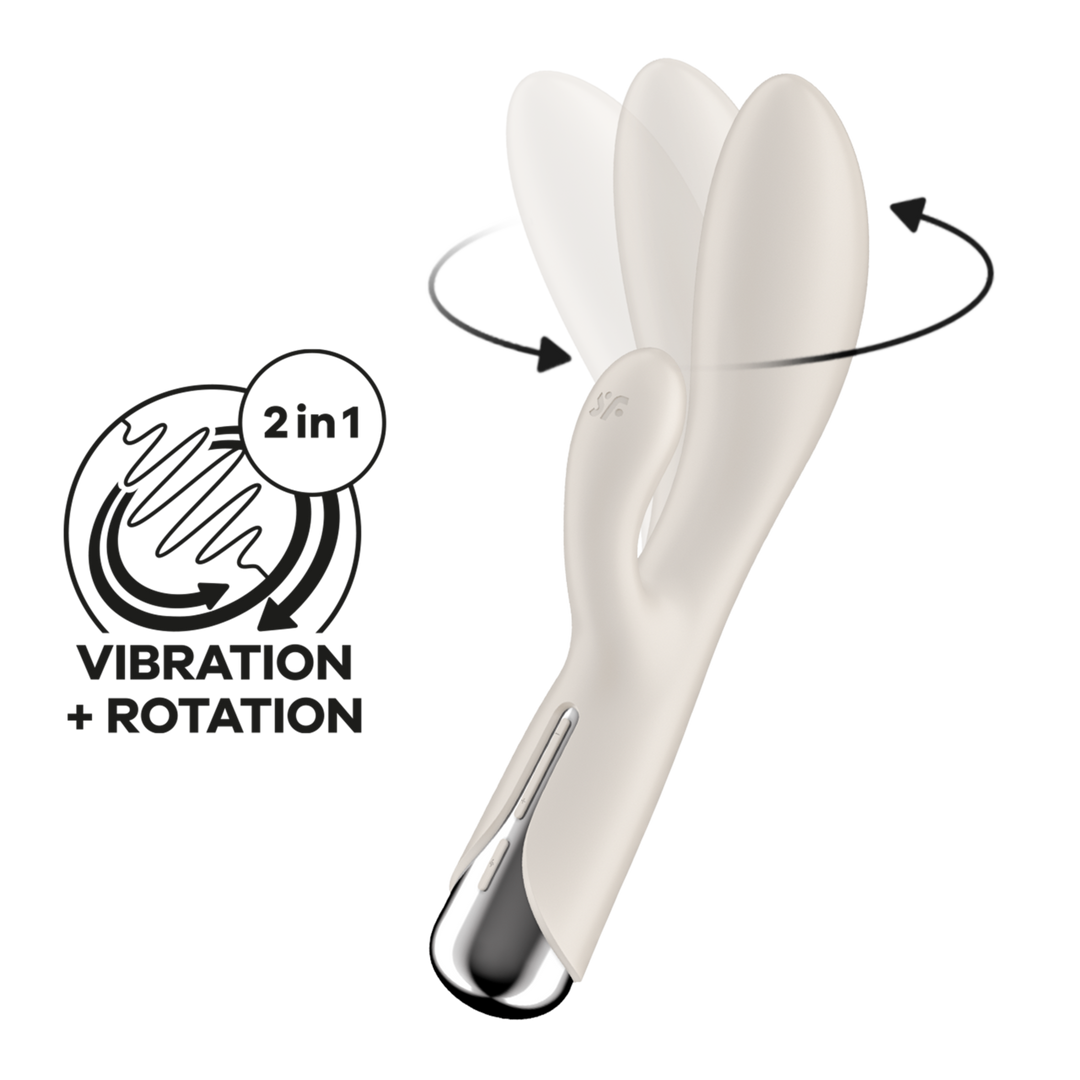 Satisfyer Spinning Rabbit 1 - Rotating Rabbit Vibrator - Beige (4061504048741)