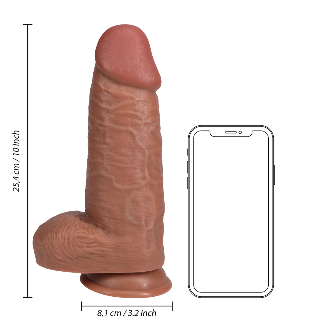 Realrock by shots Extra Dikke Recht met Ballen 10 / 25,4 cm - Tan (8714273505781)