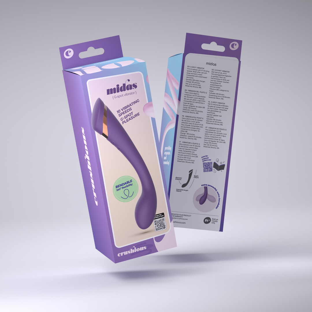 Crushious Midas - Buigbare G-Spot Stimulator - Paars (7403254160880)