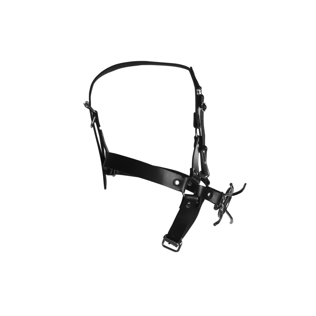 Ouch! by shots Hoofdharnas met Spider Gag en Neus Haken - Zwart (8714273051059)