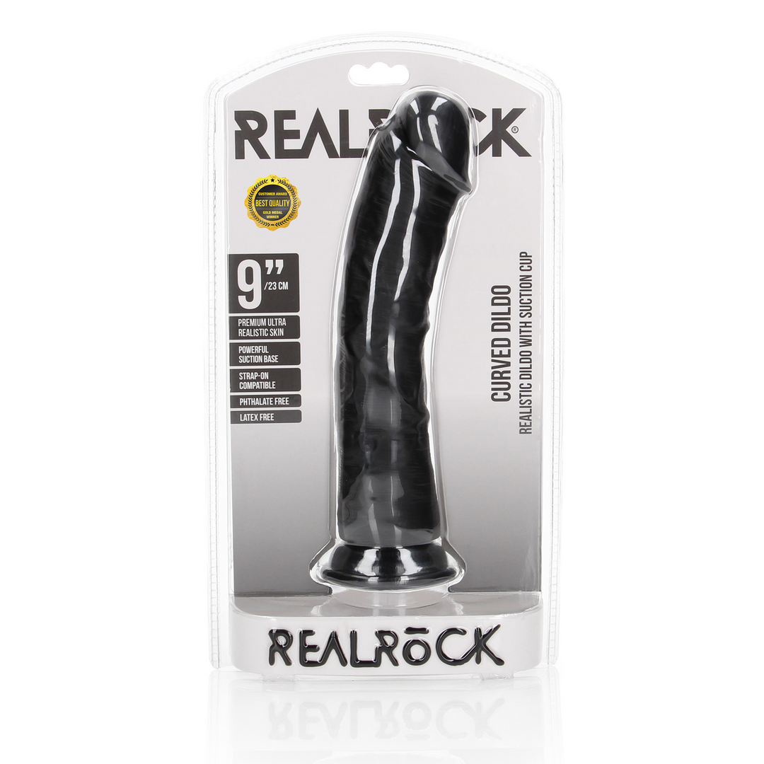 Realrock by shots Gebogen Realistische Dildo met Zuignap - 9 / 23 cm (7423522627617)