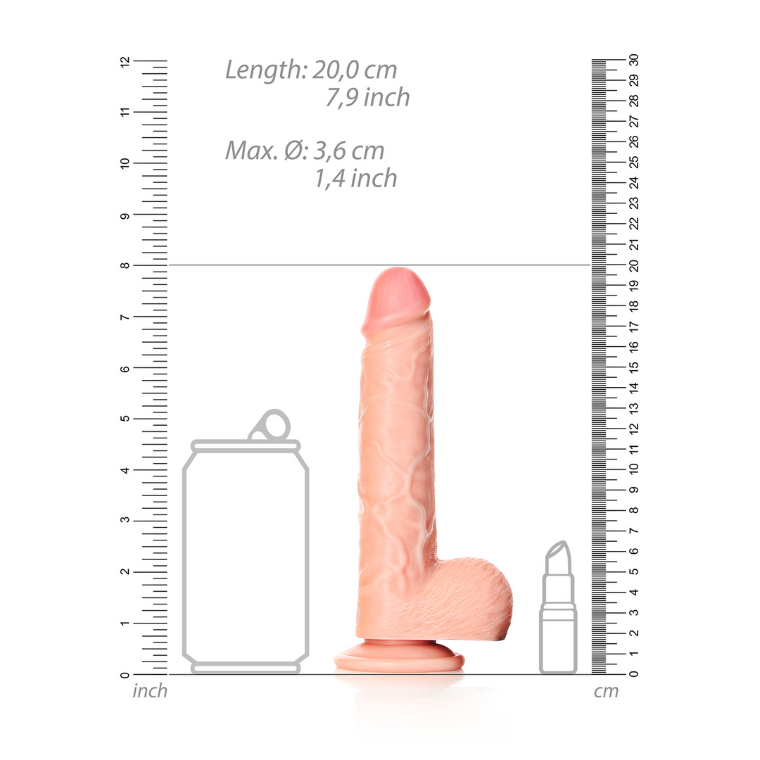 Realrock by shots Rechtdoor Realistische Dildo met Ballen en Zuignap - 7 / 18 cm (7423522628645)