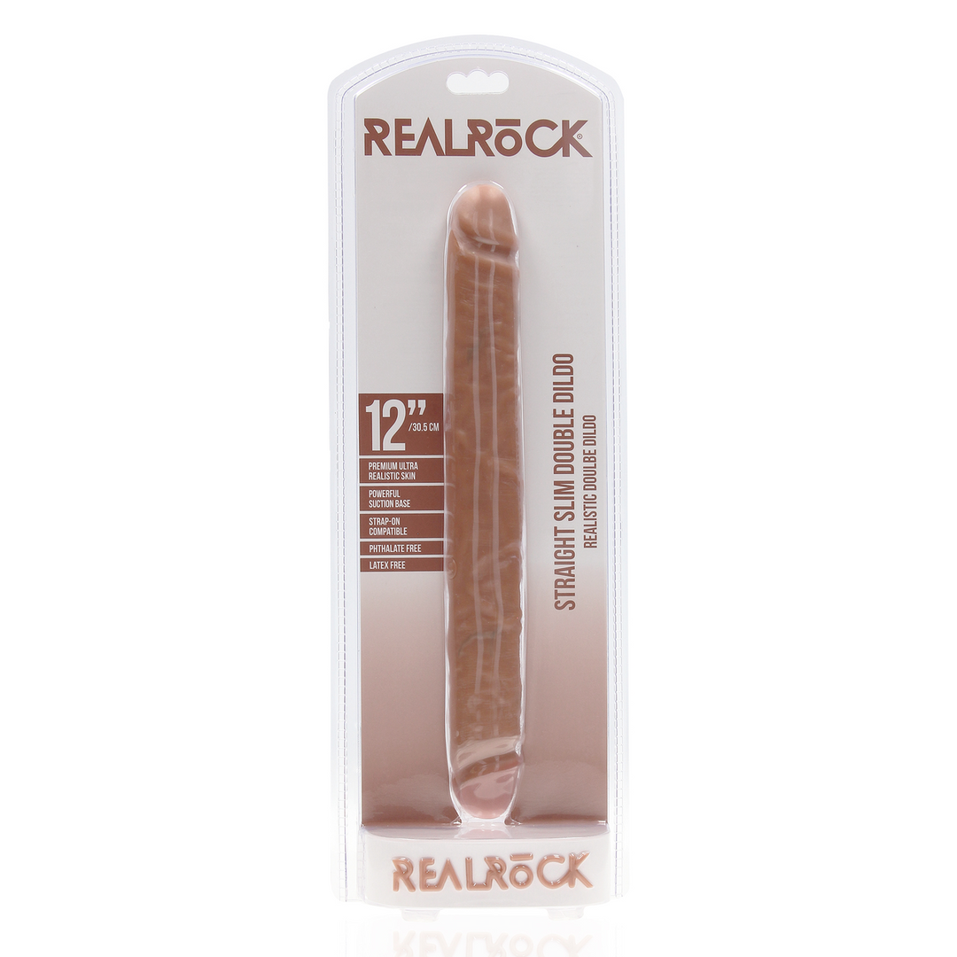 Realrock by shots Slim Double Ended Dong 12 / 30,5 cm - Tan (8714273505620)