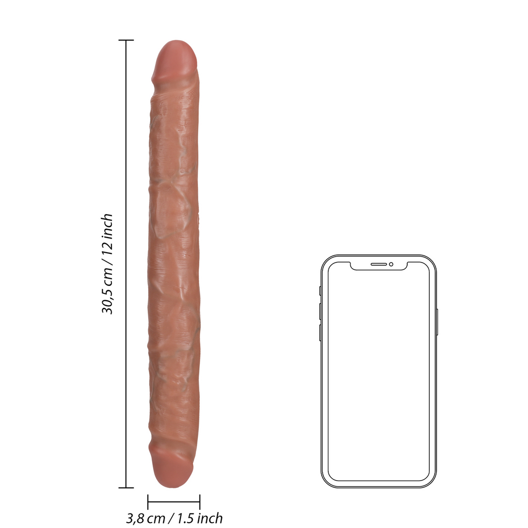Realrock by shots Slim Double Ended Dong 12 / 30,5 cm - Tan (8714273505620)