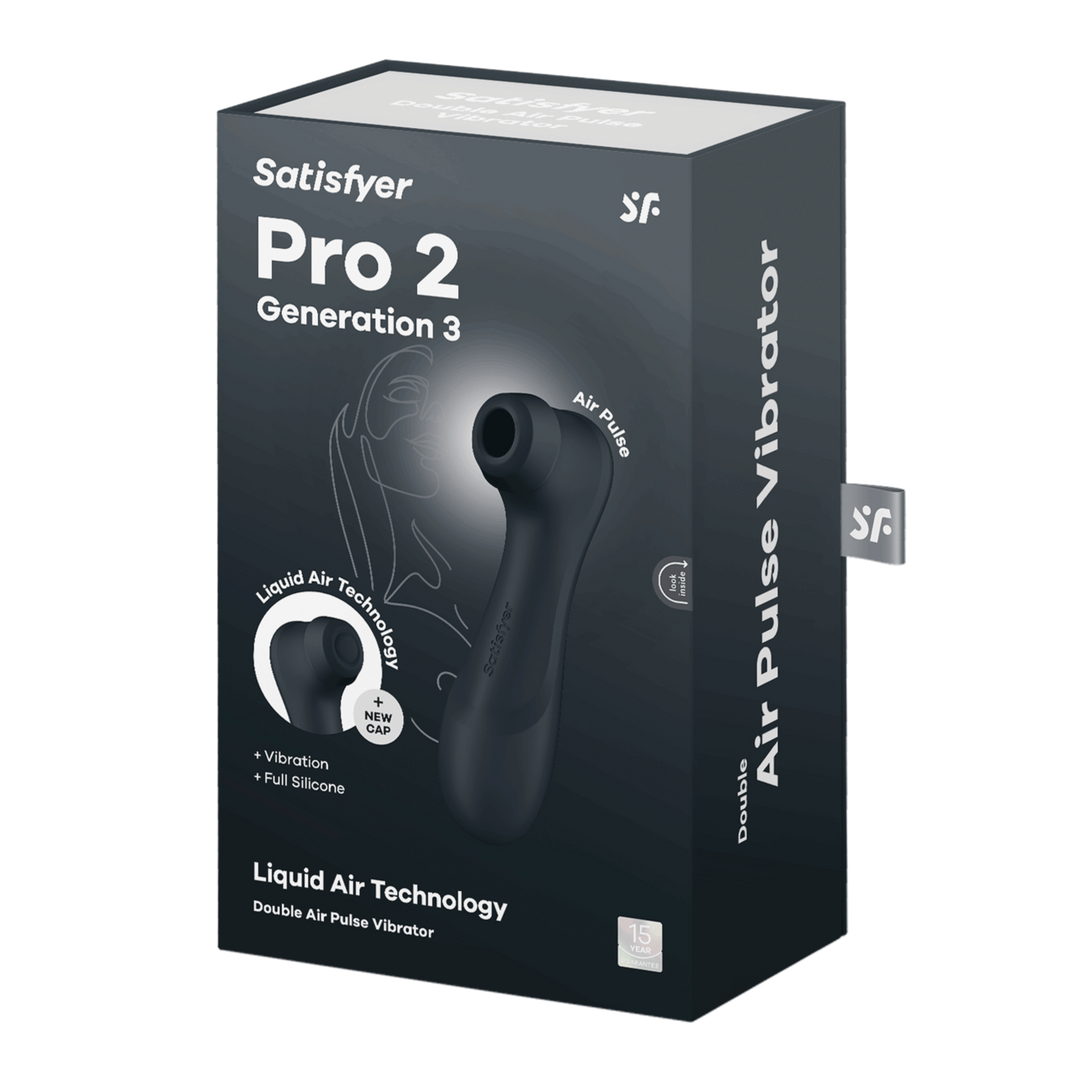 Satisfyer Pro 2 Generatie 3 - Double Air Pulse Vibrator - Liquid Air - Zwart (4061504051888)