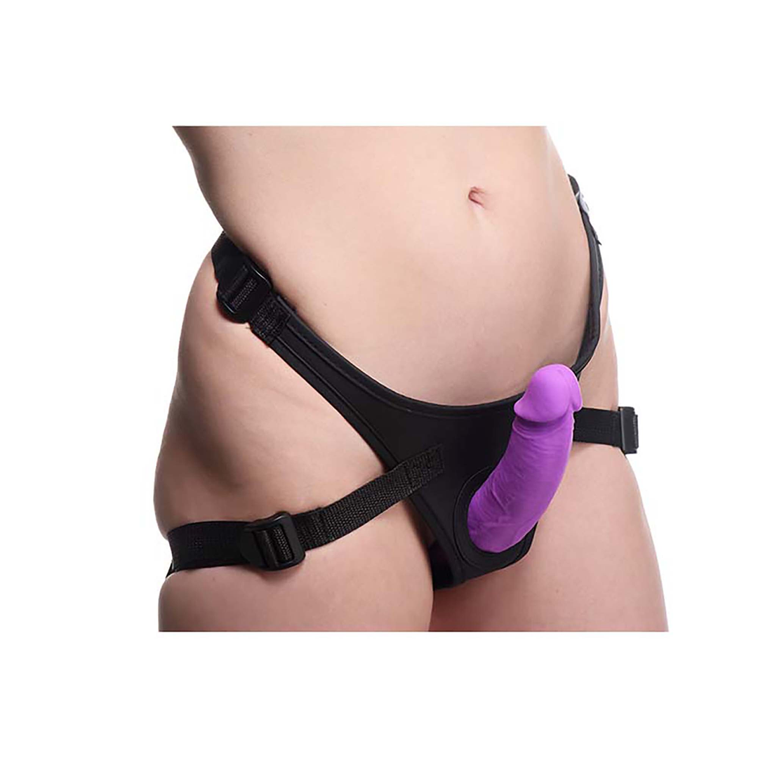 Xr brands Double Charmer - Silicone Double Dildo met Harness (848518046628)