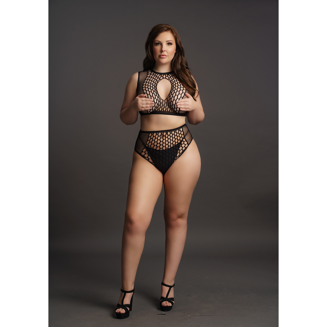 Le désir by shots Duo Net Key-Hole Bh Set - Plus Size (7423522435403)