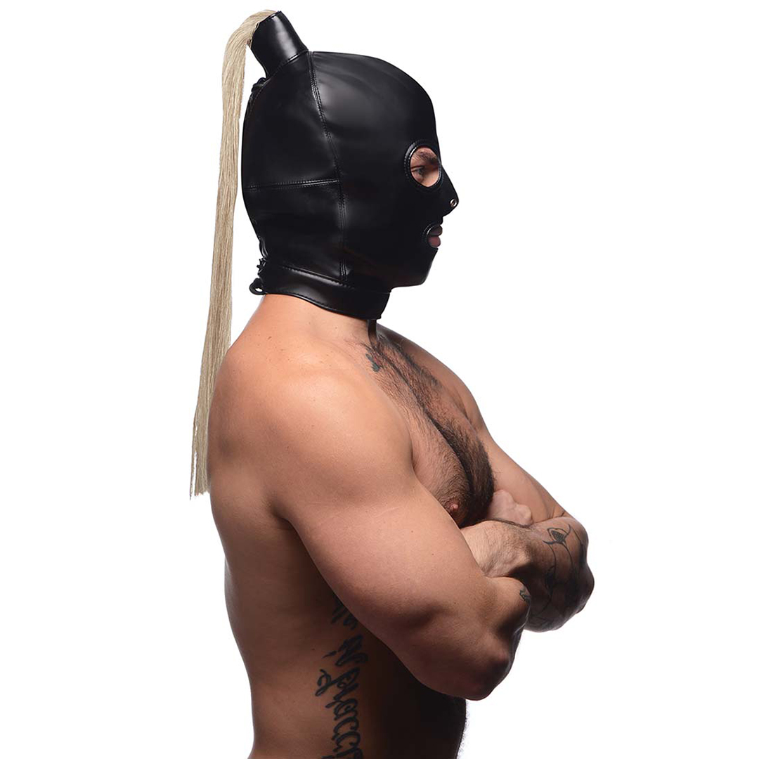 Xr brands Bondagemasker met blonde paardenstaart (848518047496)