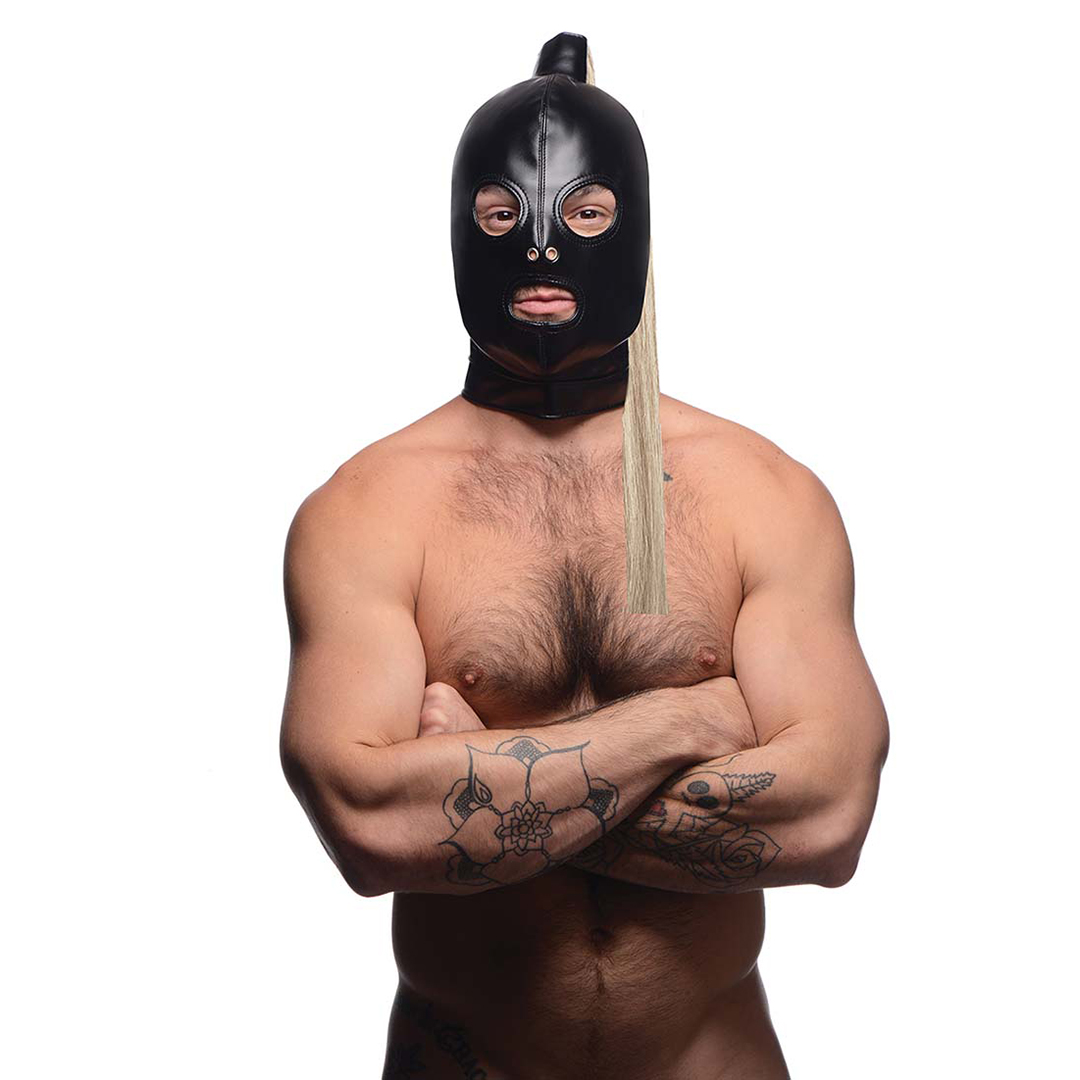 Xr brands Bondagemasker met blonde paardenstaart (848518047496)
