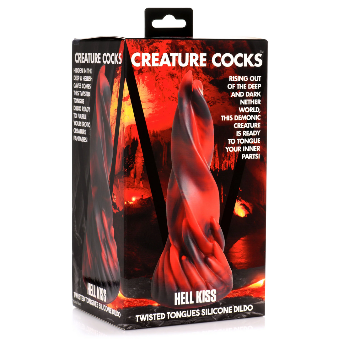 Xr brands Hell Kiss Twisted Tongues Silicone Dildo - Rood (848518051622)