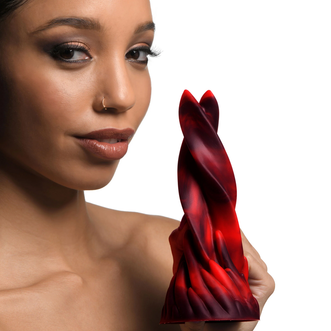 Xr brands Hell Kiss Twisted Tongues Silicone Dildo - Rood (848518051622)